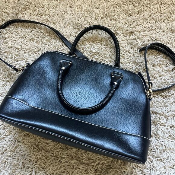 Kate Spade Black Wellesley Rachelle Satchel Leather Bowler Purse Shoulder Bag - Picture 3 of 12